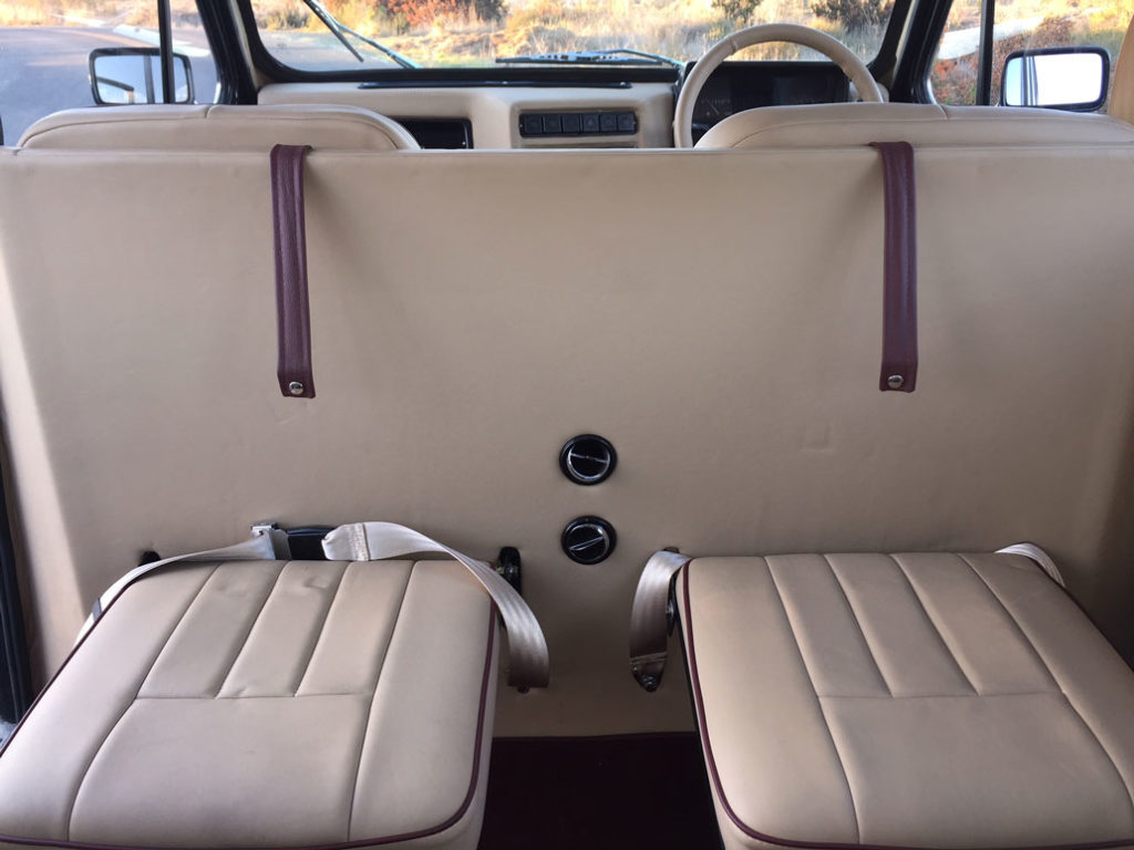 Rear compartment fold-down seats down