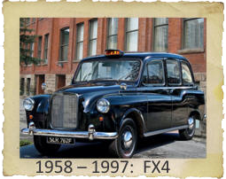 Classic London Taxi model from 1958 to 1997